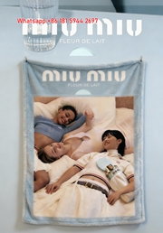 Miu Miu Fleur de Lait Print Flannel Sofa Throw Blanket IMG_0626